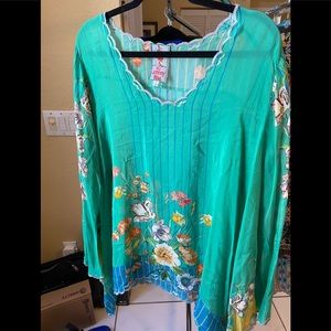 Johnny Was Beautiful sea foam Long Sleeve Blouse